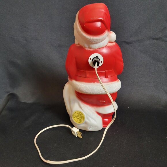 1968 Empire Tabletop Santa Claus Blow Mold w/Black Bag 13 Inch Lighted & Works - Picture 3 of 9